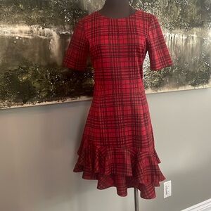 Aqua RedPlaid Dress M